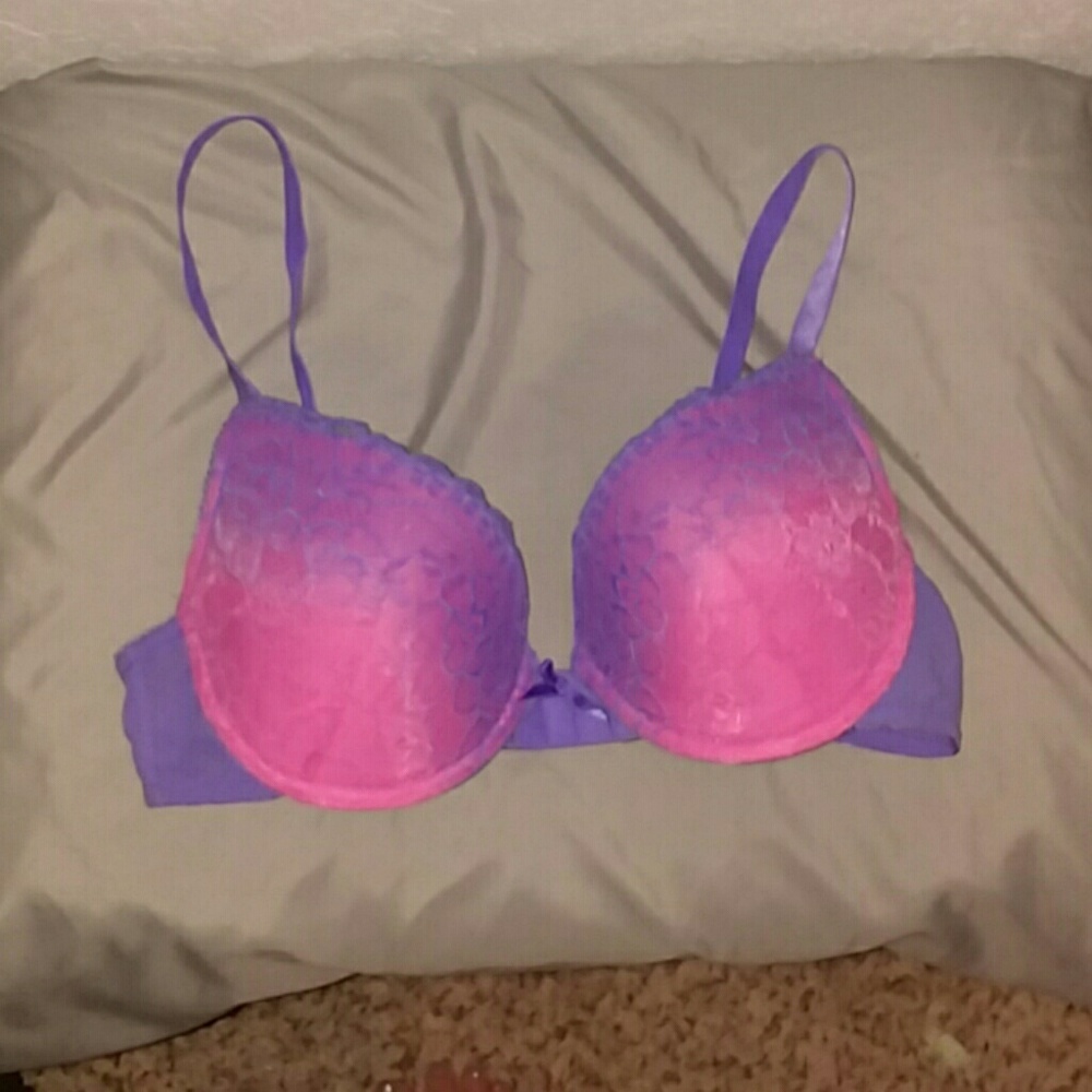 Pink to purple ombre lace bra